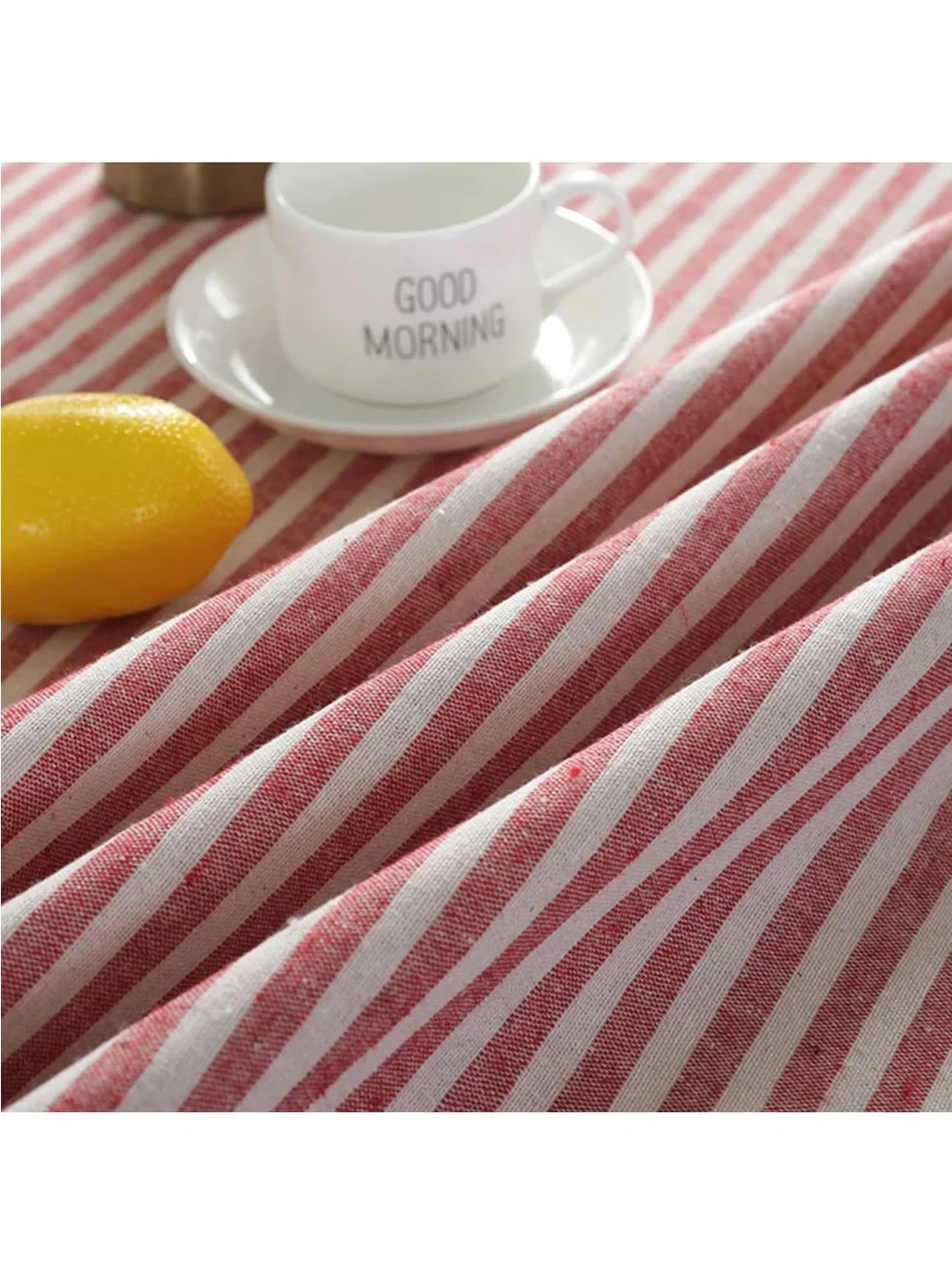 NEW meioro Round Tablecloth Stripe Tassel TableCloth. Cotton Blend w/ tassels